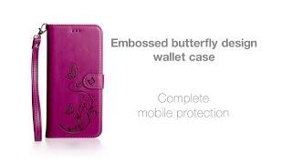 Embossed Butterfly Wallet Case | CellularOutfitter