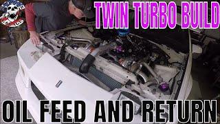 BUDGET TWIN TURBO LS BUILD 3RD GEN CAMARO OIL FEED AND DRAIN LINES