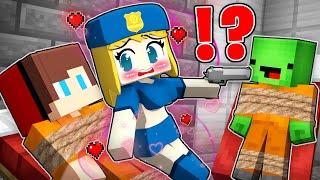 GIRL POLICE FELL in LOVE with JJ in PRISON! JJ and Mikey JAILBREAK in Minecraft! - Maizen