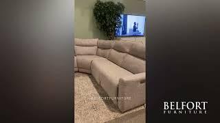 Primo Power Reclining Sectional With Wireless Charging and Storage | Belfort Furniture