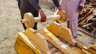 Incredible Process of Portable Wooden Feed Bunk (Khurli) Making for Cows | Animal Hay Rack Procedure