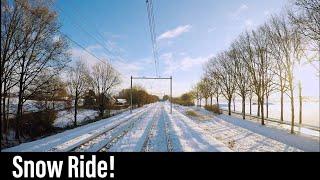 Train Cab Ride NL / Snow / Utrecht – Arnhem – Nijmegen / VIRM Intercity / Dec 2017