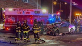 Clifton NJ & Paterson NJ Fire Depts operate at a MVC Lakeview Ave and Crooks Ave 3/2/25