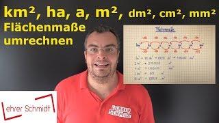 Maßeinheiten umrechnen - Flächenmaße - km², ha, a, m², dm², cm², mm² | Lehrerschmidt