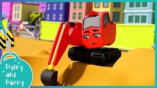 Digley Gets Stuck In - Sandpit Work   | Digley and Dazey | Kids Construction Truck Cartoons