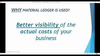 Chapter 1.0: Fundamentals of SAP Material Ledger & Actual Costing