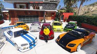 GTA 5 - Stealing Fast and Furious Cars with Franklin! (Real Life Cars #10)