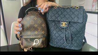 LOUIS VUITTON PALM SPRINGS MINI VS.CHANEL URBAN SPIRIT BACKPACK IN SMALL