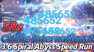 Can't Believe Childe International Still Destroying Spiral Abyss Like This... 3.6 Speedrun Continous