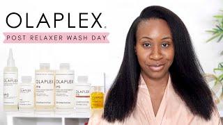 POST RELAXER WASH DAY - FT. OLAPLEX | RELAXED HAIR