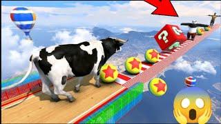 Gta5|| crazy cartoon cow and horse funny video#animalgames #cow #cartooncow#cowgames#horse #cowdance