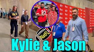 Kylie & Jason Kelce enter Arrowhead Stadium to meet Taylor Swift in the VIP room