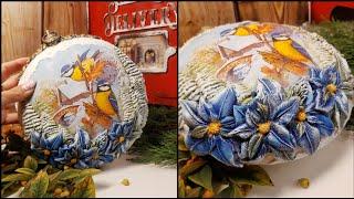 How to Make a Stunning Large Decoupage Medallion Bauble️ Mixed Media Christmas Decoration Tutorial