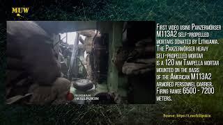 First video using Panzermörser M113A2 self propelled mortars donated by Lithuania