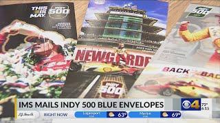 Blue envelopes containing Indy 500 tickets begin to be sent out