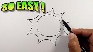 How to draw a sun | Simple Drawings | Sun Drawing Easy