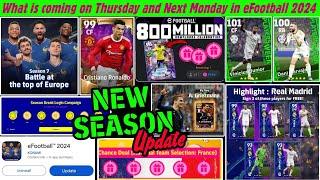 New Season Update: What is coming on Thursday & Monday in eFootball 2024, New Campaign & Free Coins