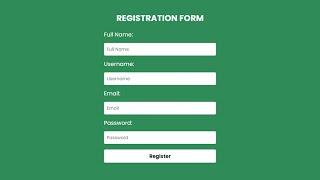 Simple Registration Form using HTML CSS for Beginners