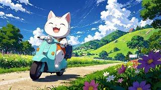 Feeling The Spring Air With Happy Cat  Lofi Spring Vibes  Morning Lofi Songs For Positive Energy