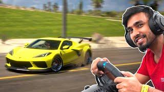 PLAYING RACING GAME ON REAL STEERING WHEEL