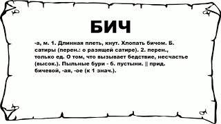 БИЧ - что это такое? значение и описание