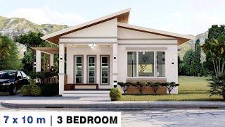 7 X 10 Meters | SIMPLE SMALL HOUSE DESIGN with 3 bedroom