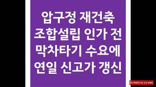 압구정 재건축  조합설립 인가 전  막차타기 수요에 연일 신고가 갱신 - 압구정부동산