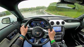 2022 Ford Mustang GT Ice White - POV Rainy Day Drive (Binaural Audio)