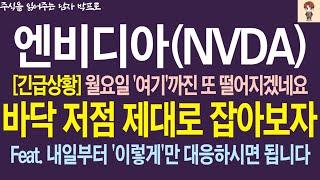 [엔비디아 주가전망] *긴급* 월요일 '여기'까진 또 떨어지겠네요.. 바닥 저점 제대로 잡아봅시다! 내일부턴 '이렇게'만 대응하자!    #엔비디아