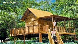 110 Days To Build A Complete Wooden Stilt House In The Deep Forest, Farming, Raising Animals