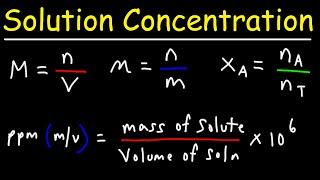 Concentration of Solution Formulas