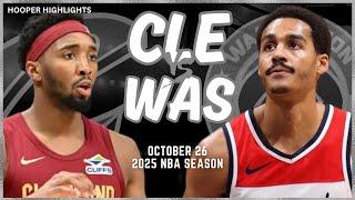 Cleveland Cavaliers vs Washington Wizards Full Game Highlights | Oct 26 | 2025 NBA Season