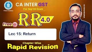 15 GST IDT Revision | Return | CA & CMA Inter Fast Track | Vishal Sir | Sept'24 & Jan'25