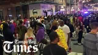 Large crowds gather in Ybor City night before Super Bowl 55 in Tampa