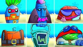 ALL Spongebob Houses Vs Brawl Stars cartoon Animation