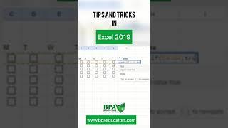 Tips And Tricks in Excel 2019 | bpaeducators