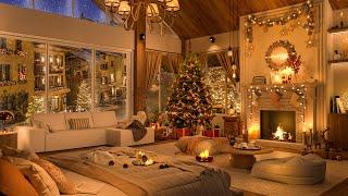 Christmas Jazz 2025 | Warm Bedroom with Fireplace & Soothing Jazz for Focus – 4K Holiday Vibes 