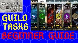 Gems of War Beginner Guide | Guild Tasks and resources | Opening all my mail and explaining usage