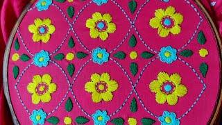 Hand embroidery nakshi kantha design stitch tutorial,New beautiful nakshi kantha hand embroidery