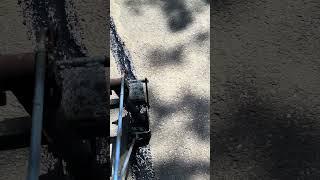 Hot rubber driveway crack repair #drivewaysealing #cracksealing #crackfill #asphalt #blacktop