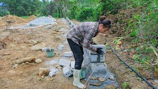 Build a fence to divide the boundary / country life / Loan ở Quê