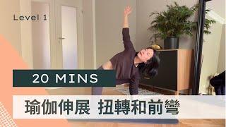 [瑜伽伸展] 20分鐘扭轉和前彎  | 20mins yoga stretch for twist and forward fold