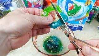 ASMR Laundry Pods Experiment: Relaxing Cutting Pods