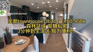 美国湾区买房/房地产 3b3b全新townhouse不到100万拿下！森林环绕 生活还超便利！shannon到你一镜到底看房！湾区卖房| 湾区卖房经纪人| shannon卖房