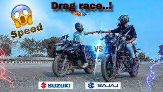 BAJAJ PULSAR N160 VS SUZUKI GIXXER SF 150 || DRAG RACE || @DRAGGER_JATIN