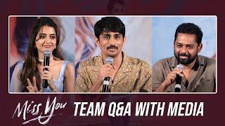 Siddharth and Ashika Ranganath Q & A With Media About Miss You Movie | Manastars