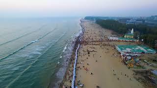 Amazing aerial view of Cox's Bazar Sea Beach