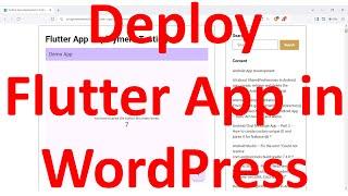 How to deploy your flutter application on your WordPress website?