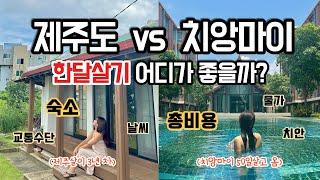 제주도vs치앙마이 한달살기 직접 살아보고 알려줌 | 한 달 얼마 썼을까? 충격주의️| 국내 해외 비교 분석 총비용, 숙소, 날씨, 디지털노마드 꿀팁 포함 총정리️