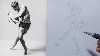 Gesture drawing//figure drawing practice #2 Anatomy drawing